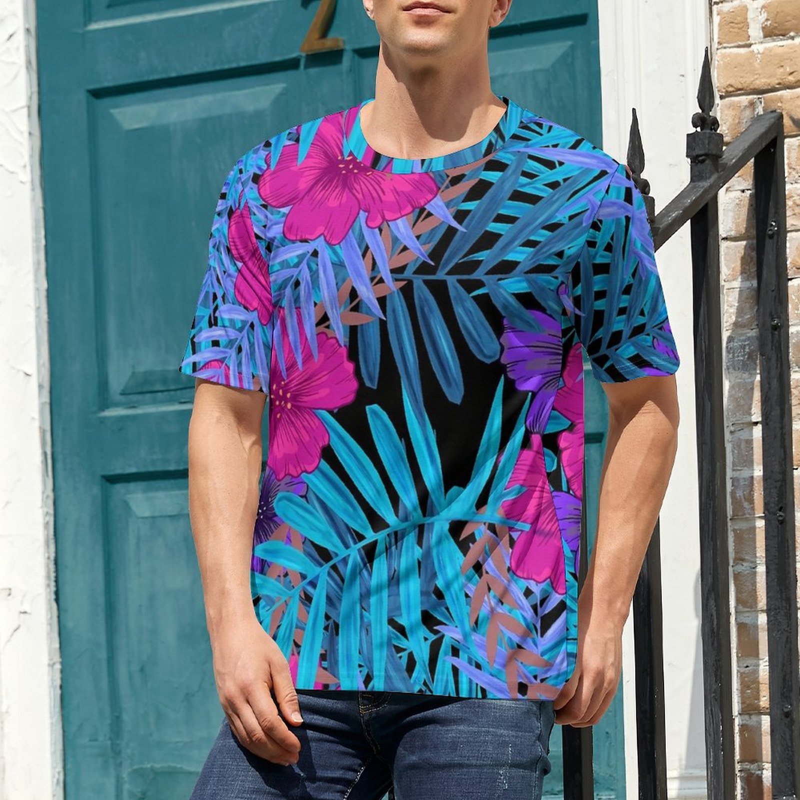 Vintage Hawaiian Floral Shirt - Camiseta de talla grande, camisetas con